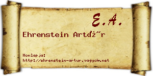 Ehrenstein Artúr névjegykártya